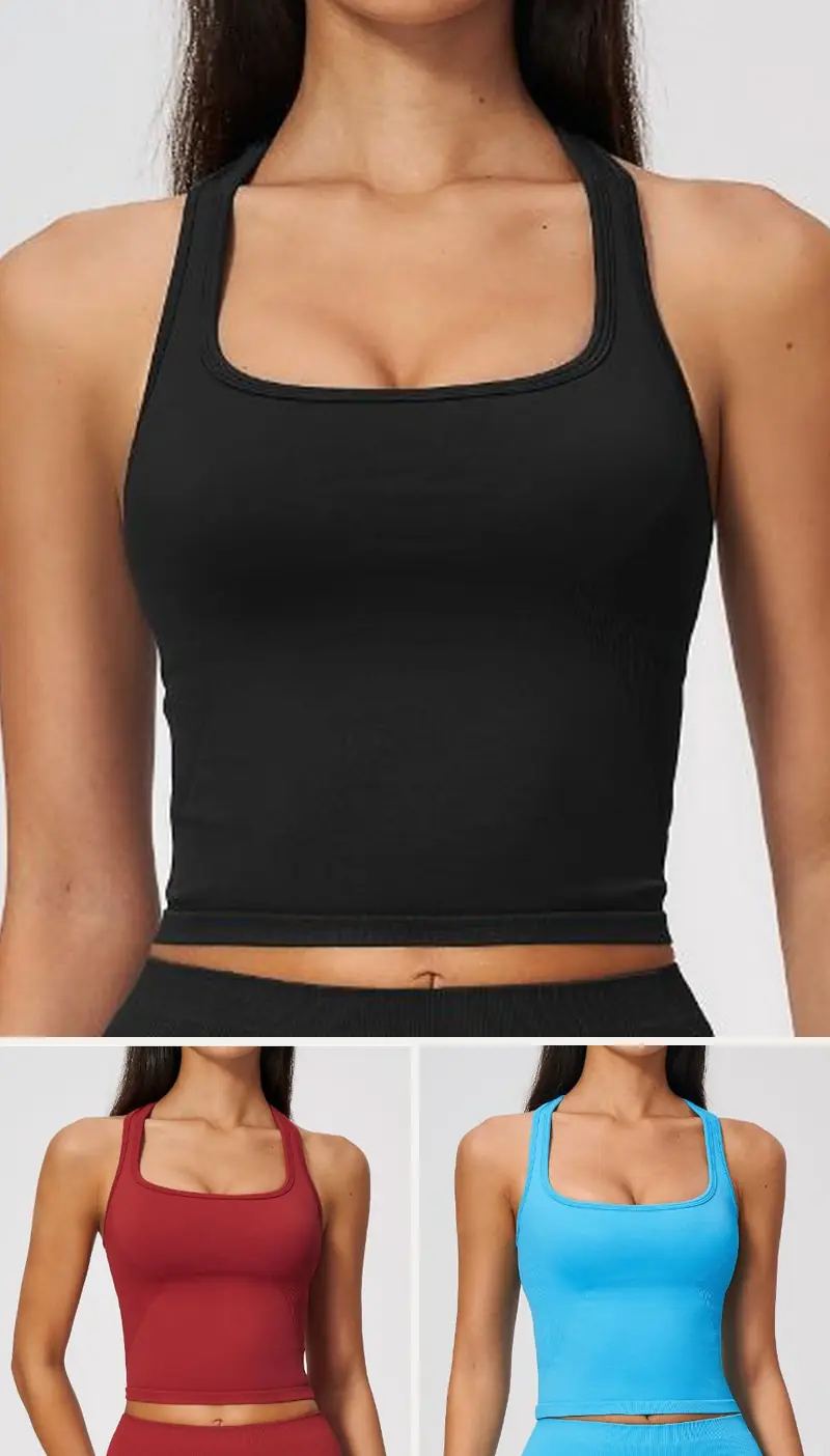 DIELAI Seamless Tank Top | 90% Nylon / 10% Spandex — style FBX5112