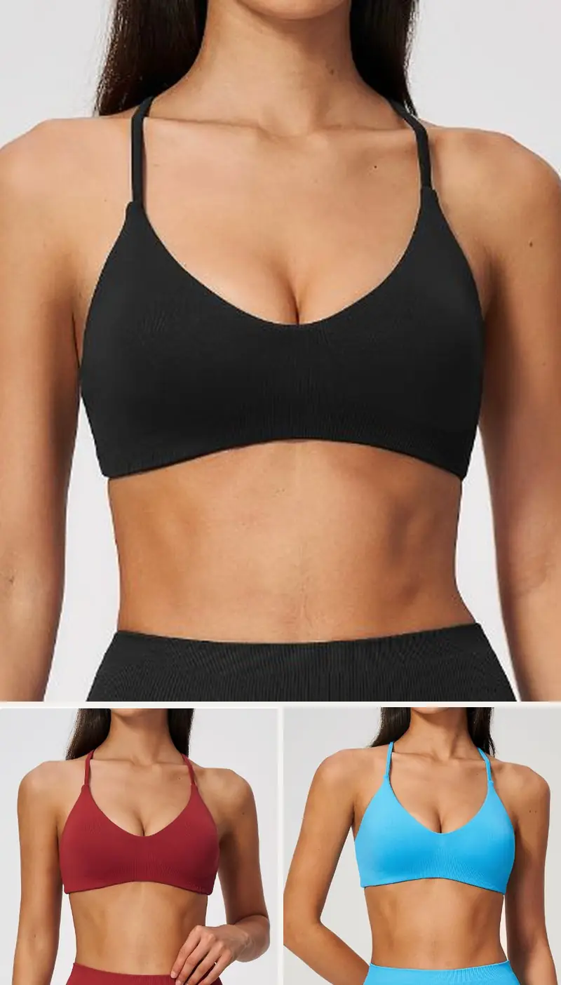 DIELAI Seamless Sports Bra | 90% Nylon / 10% Spandex — style FWX5112